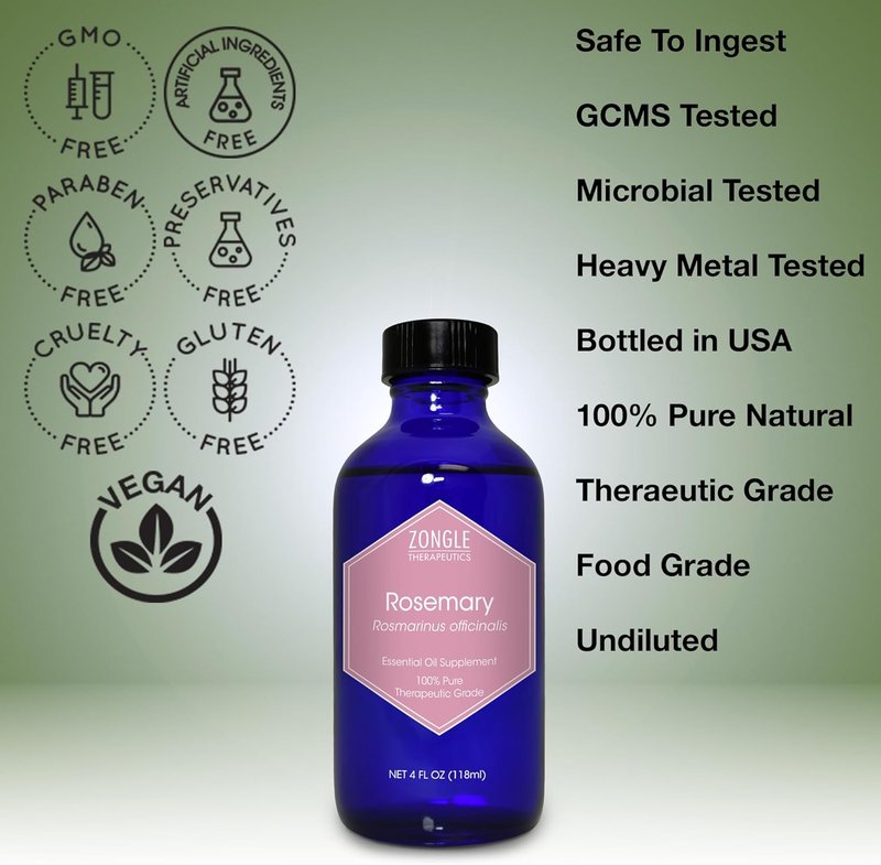 Rosemary Oil for Hair Growth - 100% Pure Edible Essential Oil | 4 OZ