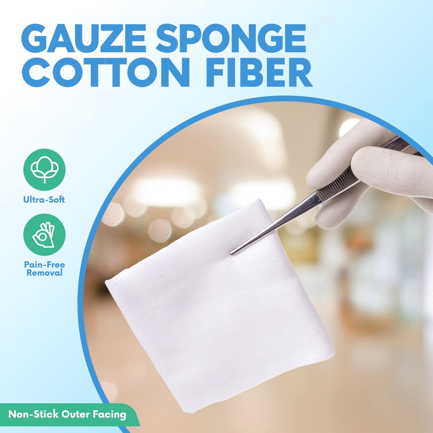 HEALQU Gauze Pads 2"x2" - 200-Pack, 4-Ply Non-Woven Sponges Non-Sterile, All-Purpose Dental and Surgical Sponges Including First Aid Kits and Medical Facilities
