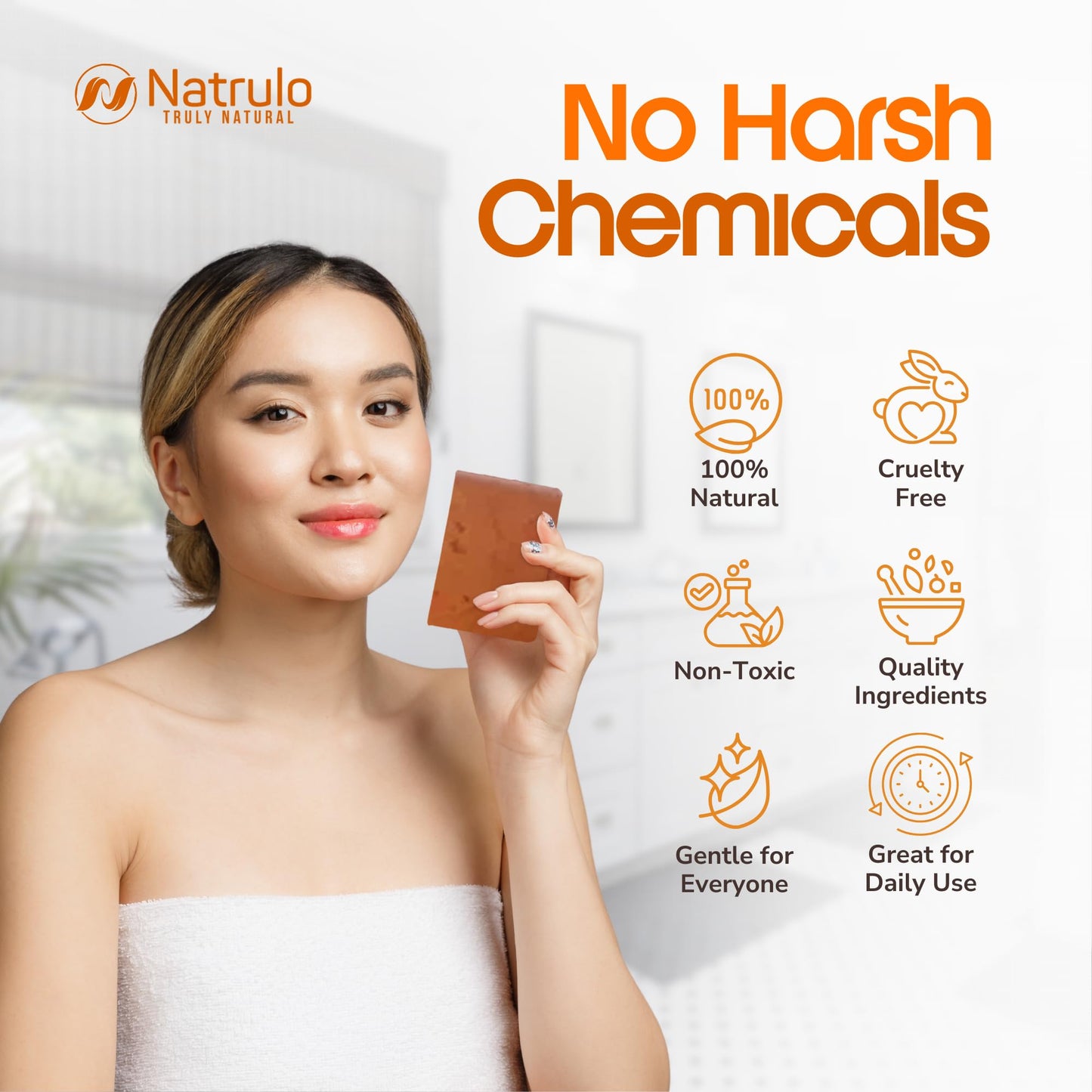 Natrulo Persimmon Soap Bar for Body Odor Control – Purifying Deodorizing Body Wash with Japanese Persimmon & Green Tea Extract for Eliminating Body Odor – Deodorant Soap for Skin Cleansing