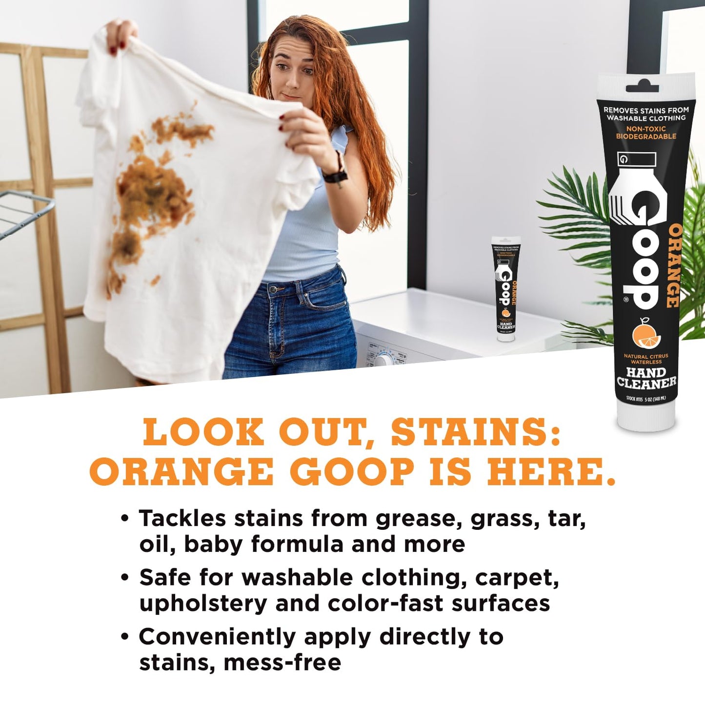 GOOP Orange Multi Purpose Hand Cleaner and Stain Remover - 5 oz Tube