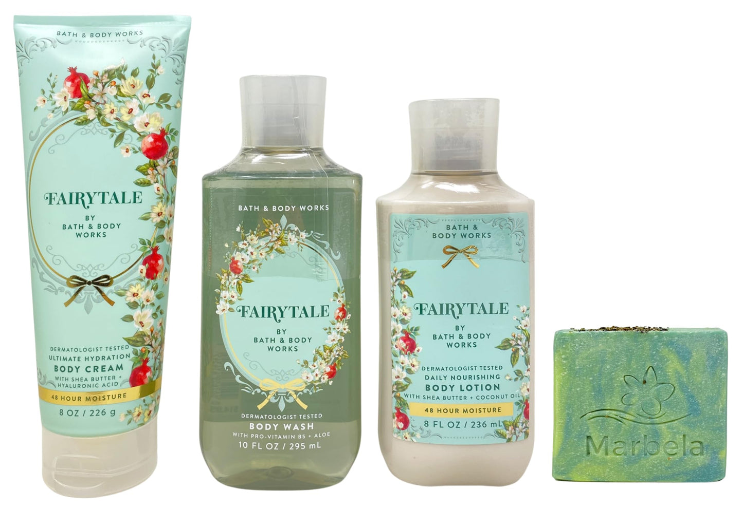 Bath & Body Works Fairytale Ultimate Hydration Body Cream, Body Wash and Daily Nourishing Body Lotion with a Fresh Forest Bar Soap