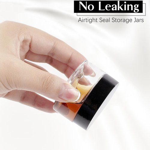 TUZAZO 1 Oz Small Plastic Container Jars with Lids and Labels BPA Free, Empty Round Clear Cosmetic Containers Plastic Slime Jars for Lotion, Cream, Ointments, Samples, Makeup, Travel Storage (12 Pack)