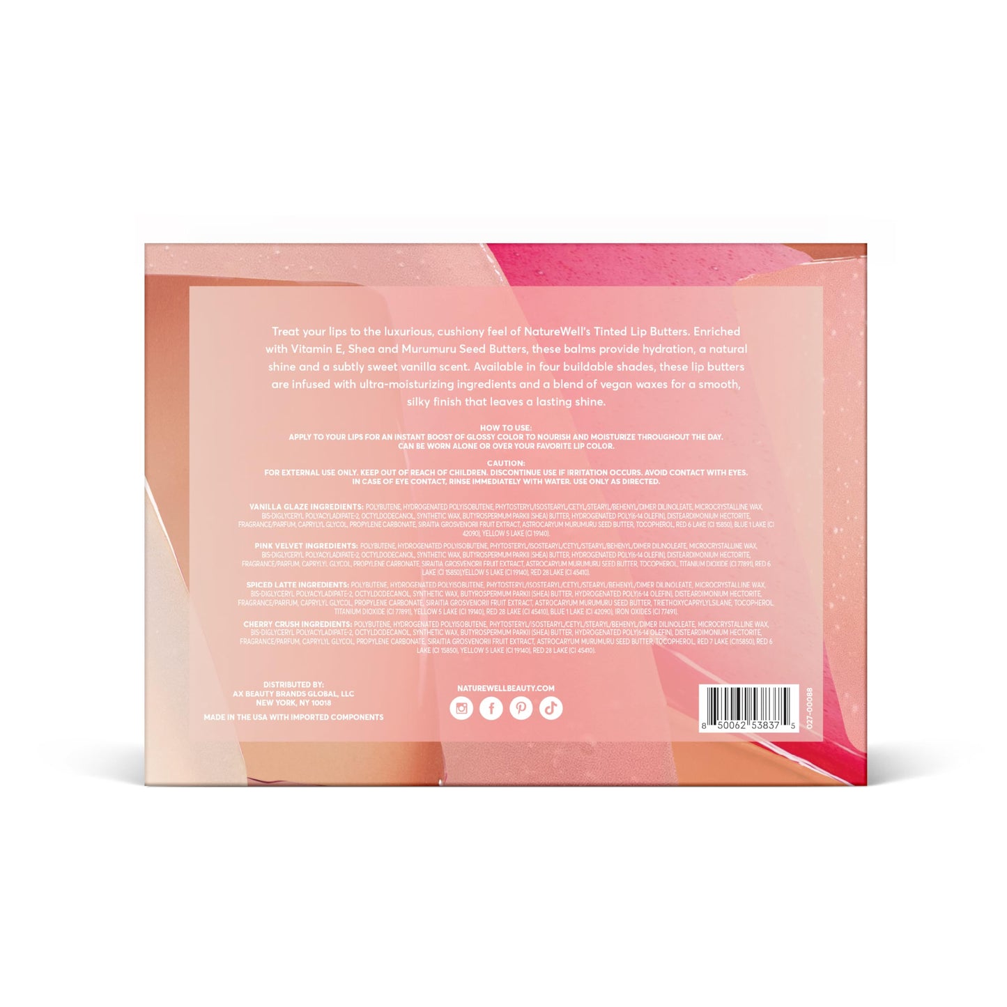 NatureWell Tinted Lip Butter Variety Pack of 4, 0.50 Oz Each