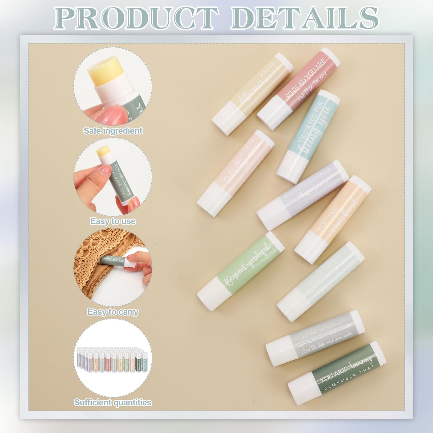 Swiffen 30 Sets Employee Appreciation Gifts Lip Balm Bulk Thank You Gifts for CNA Nurse Paraprofessional Women Team Coworkers Staff Volunteer Baby Shower Bridal Wedding Favors for Guests