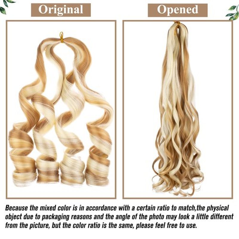 COOKOO 22 Inch 9 Packs French Curly Braiding Hair Mix Two Tone Loose Wave Crochet Braids Hair for Box Braids Pre Stretched Braiding Hair EZ Braids Synthetic Hair Extentions for Black Woman 27M613#