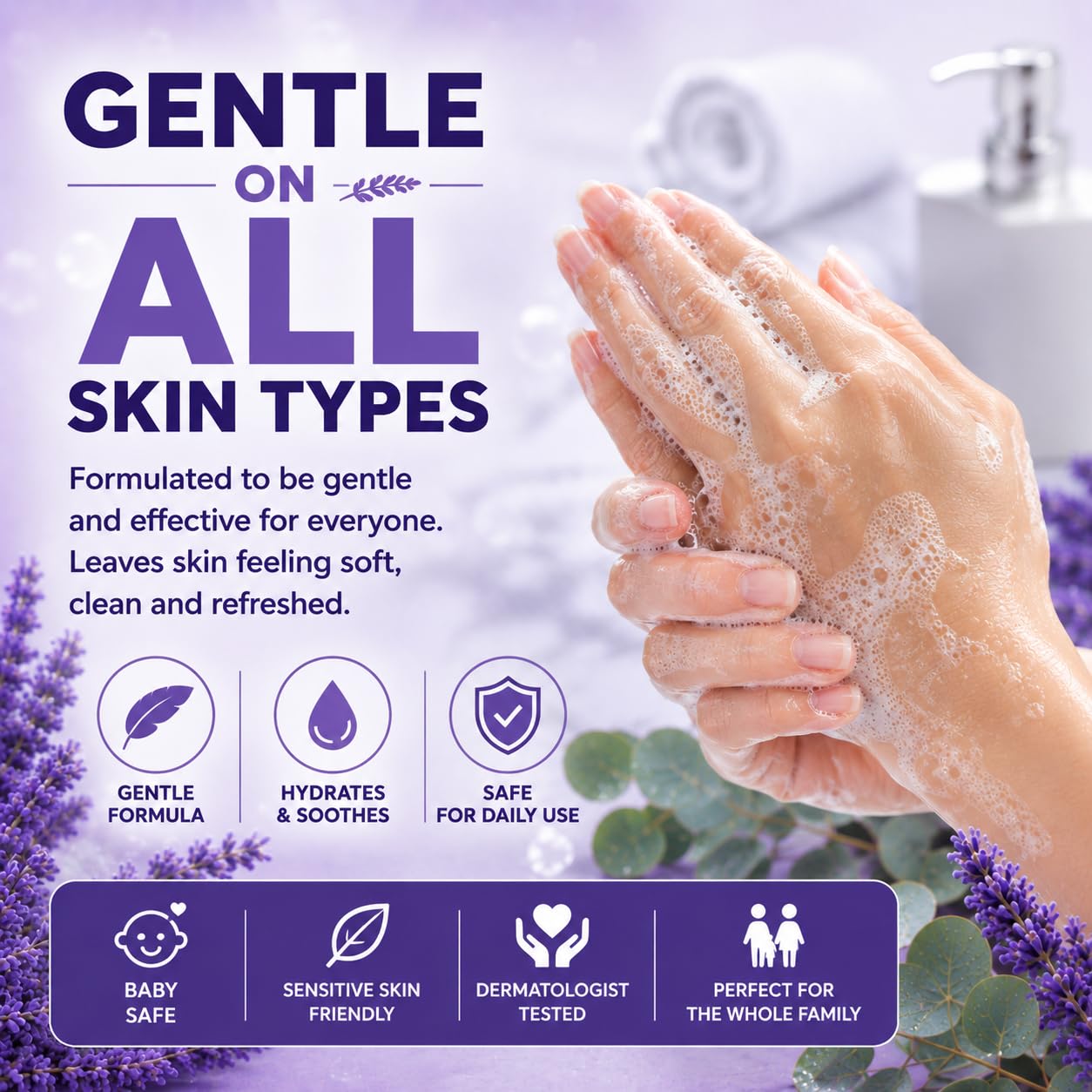 Sani Wash Foaming Hand Soap Refill – 1 Gallon (128 oz) | Professional Janitorial & Commercial Foam Hand Wash, Moisturizing, Non-Irritating, Biodegradable (128 Fl Oz (Pack of 1), Lavender & Eucalyptus)