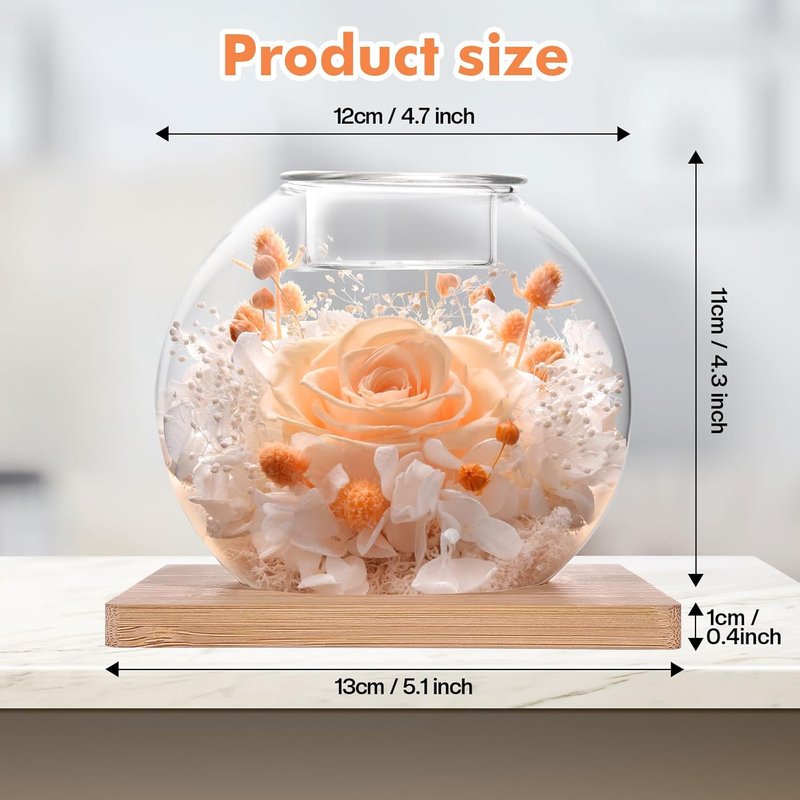 Preserved Rose in Glass Dome | Romantic Gift with Scented Candles for Women - Perfect for Birthdays, Girlfriends, Wives, Moms