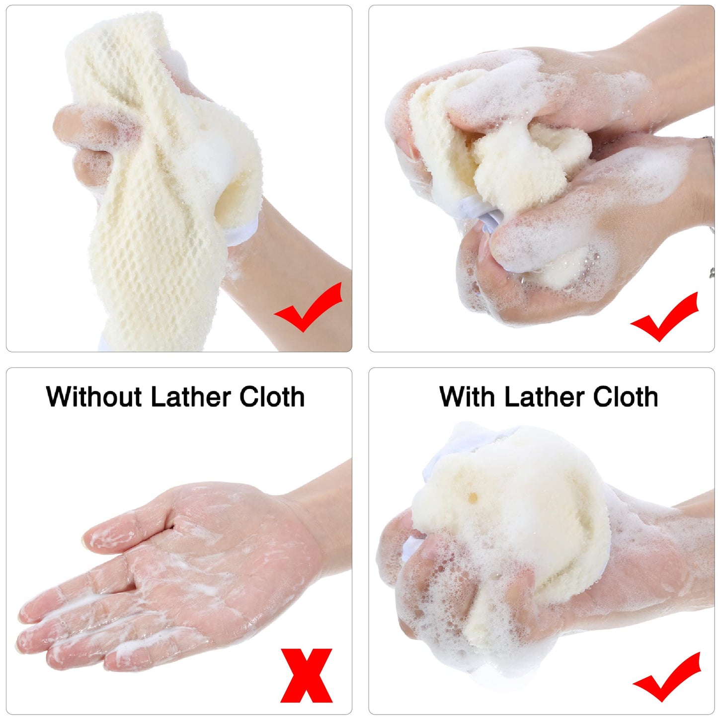 Blulu 5 Pcs Exfoliating Washcloth Set, Dual Sided for Face and Body, Bath Scrub Wash Cloth for Shower, Soft Body Exfoliating Cloth for Skin Care and Daily Use, 10.23 x 8.27 Inch