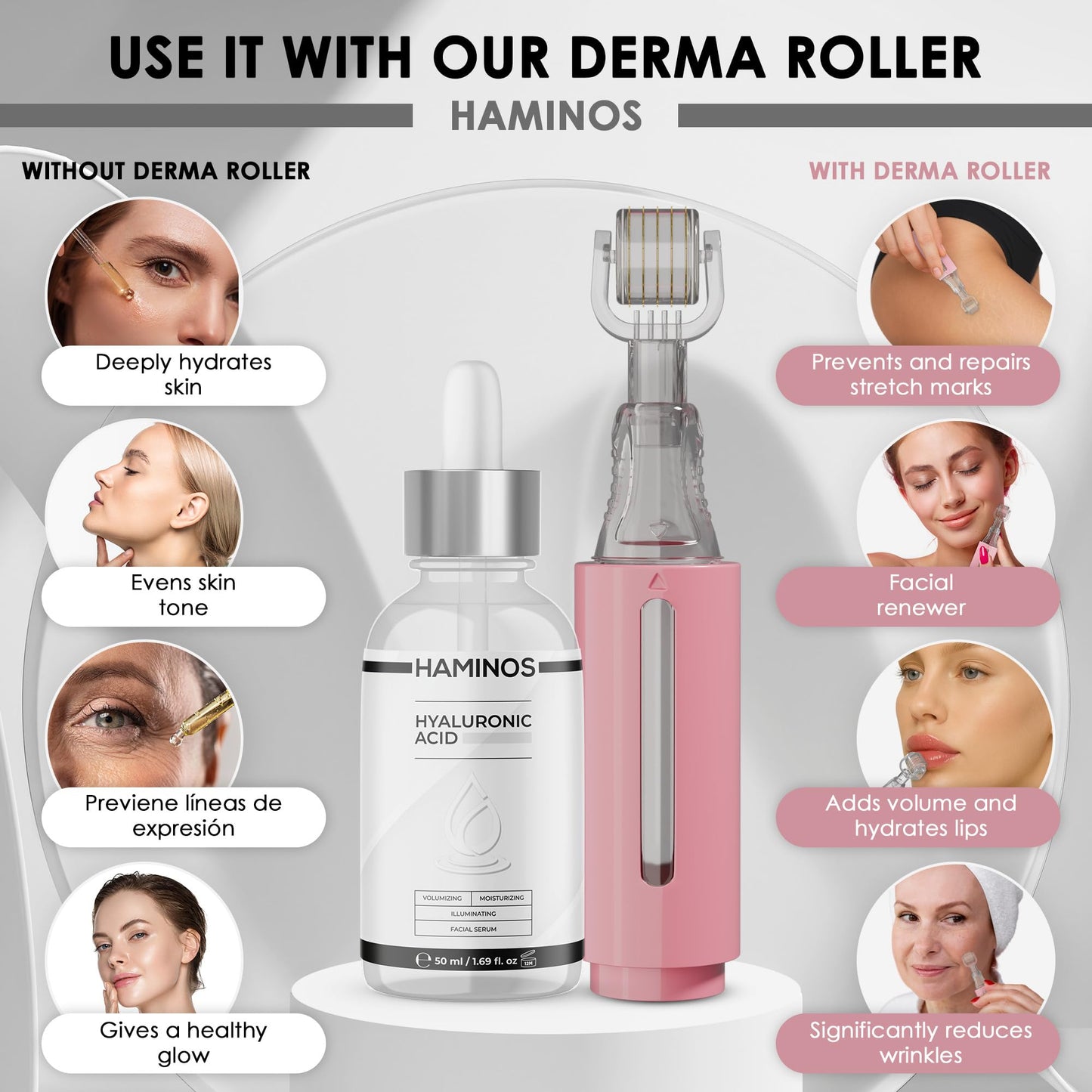 Hyaluronic Acid Serum with Niacinamide, Snail slime, collagen – Lip Plumper, Stretch Marks, Wrinkles, Fine Lines, Hydration - UNIQUE FORMULA (50 ml - 1.69 Fl Oz)