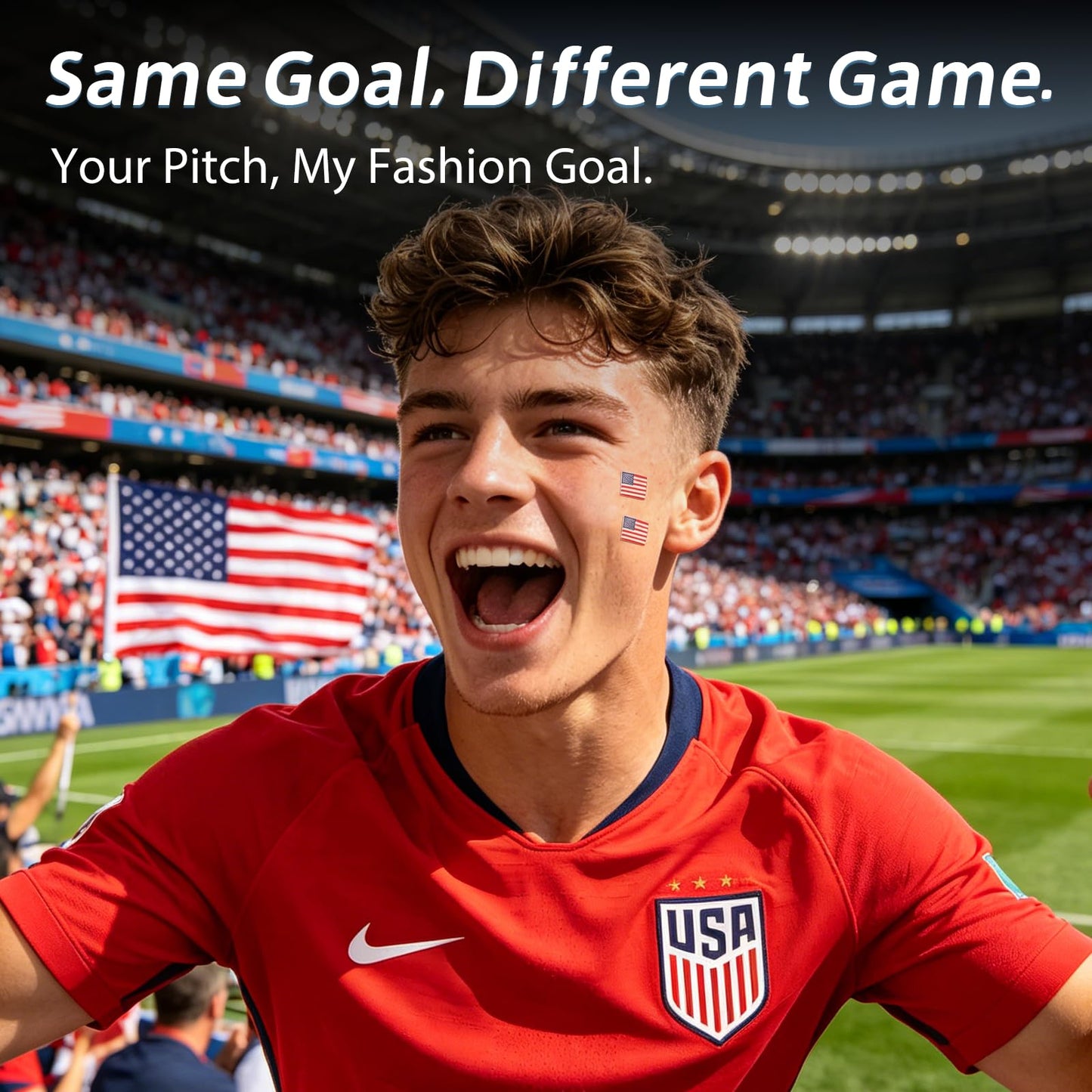 Anchiray American Flag & Soccer Design Hydrocolloid Pimple Patches for Face - Fun USA Face Patches for Game Day, World Cup & Party - Camouflages Blemishes, Absorbs Acne Overnight, 80 Counts