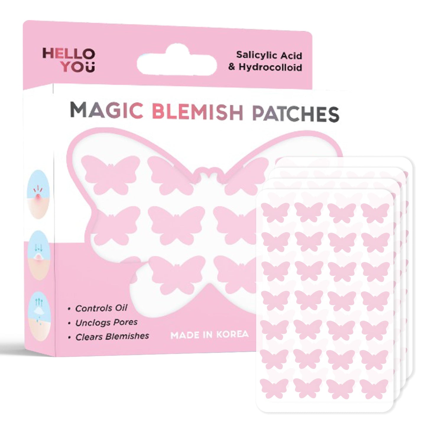 Hello You Salicylic Acid Pimple Patches For Face - Oil Absorbing Hydrocolloid Spot Covers For Breakout-Prone Skin - Dermatologist Tested, Korean Skin Care - Clean Beauty, Vegan 100 Pcs