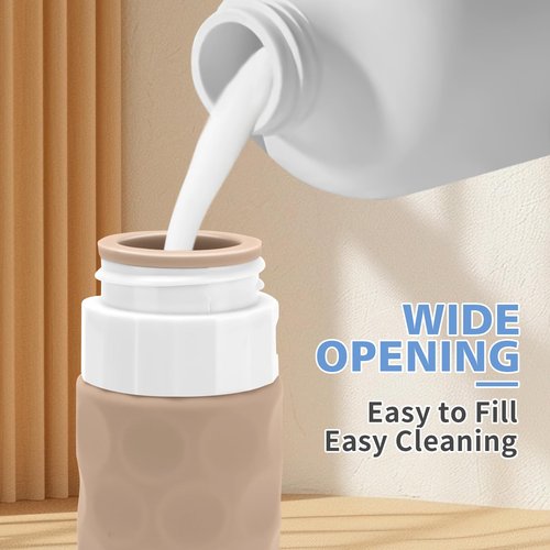 Silevoler Travel Bottles for Toiletries, 4pcs Tsa Approved 3oz Travel Size Containers, BPA Free Leak Proof Premium Silicone Travel Bottles, Refillable Liquid Travel Accessories W/Toiletry Bag(Cream)