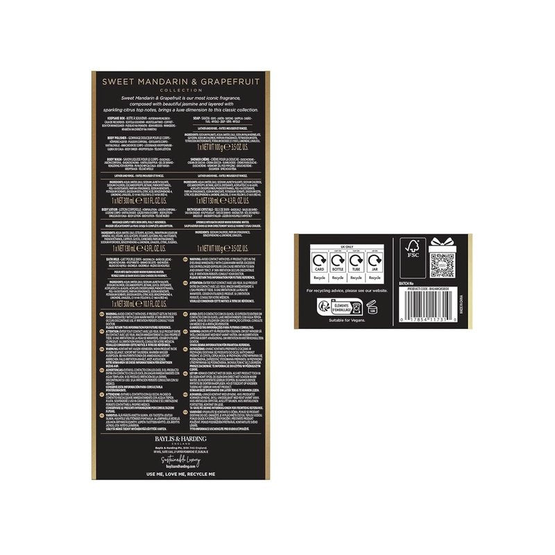 Baylis & Harding Luxury Bath & Skincare Gift Set - Sweet Mandarin & Grapefruit | Perfect for Women