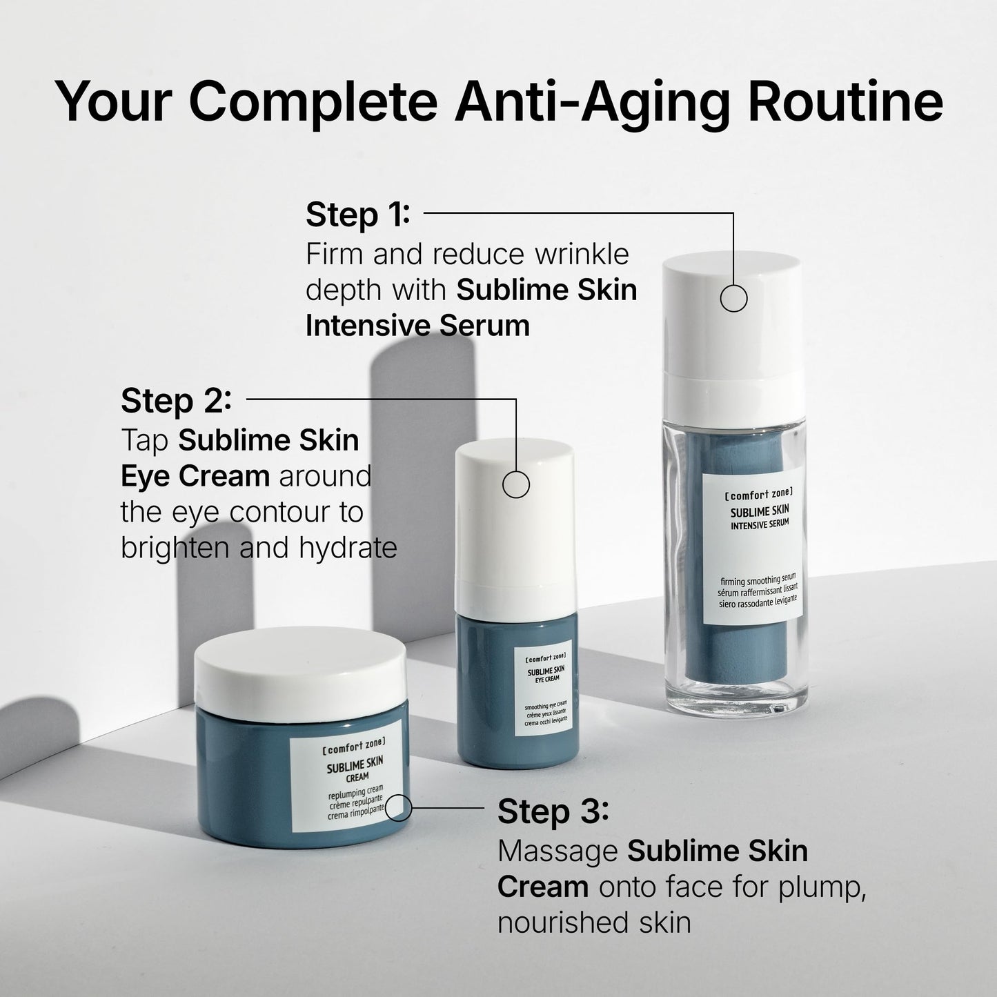 [ comfort zone ] Sublime Skin Eye Cream, Firming Anti-Aging Treatment, Reduces Puffiness, Wrinkles, Dark Circles, Fragrance Free, Caffeine, Peptides, Natural Ingredients, Daily Use, 0.51 Fl Oz