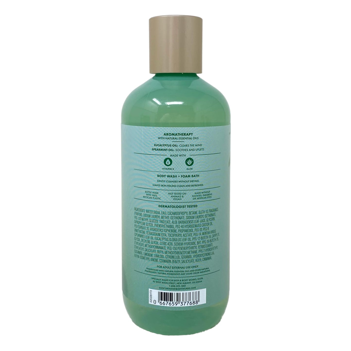 Bath & Body Works Aromatherapy Stress Relief Eucalyptus Spearmint - 2 Body Wash + Foam Bath - with a Fresh Forest Bar Soap