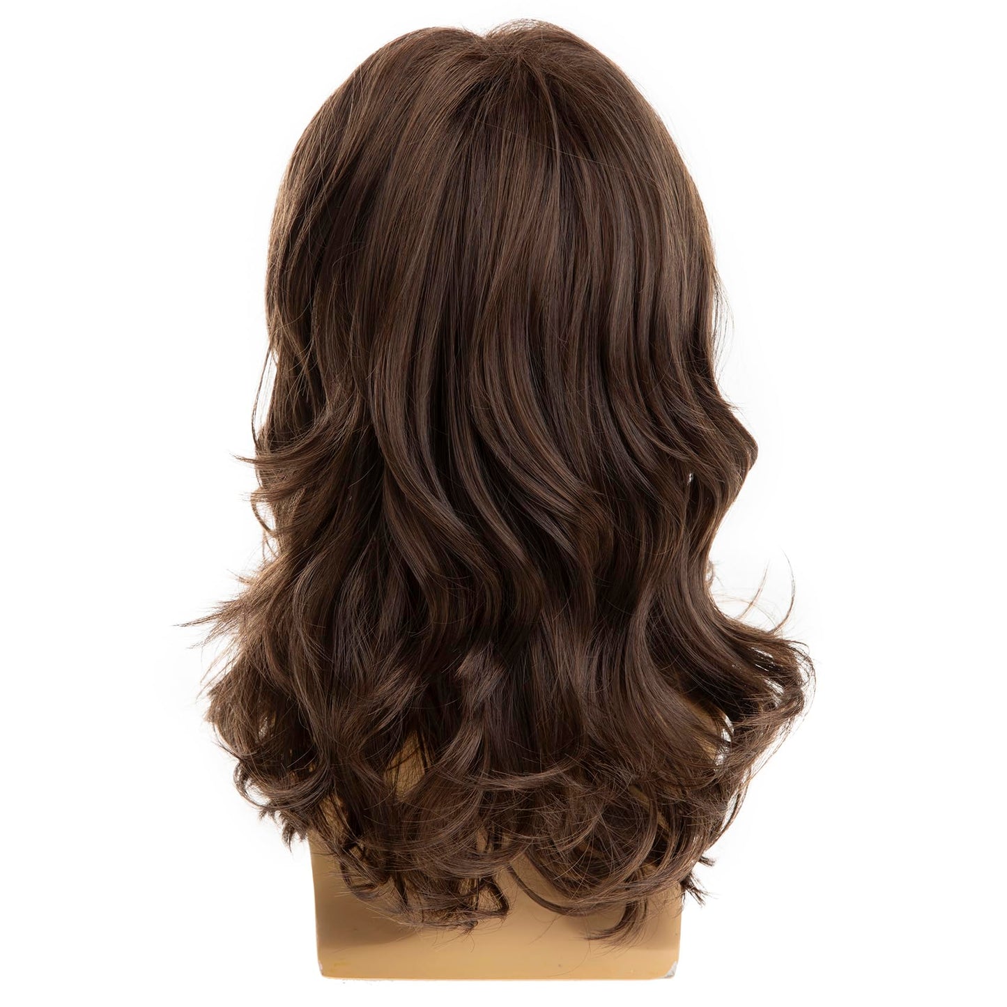 Baruisi Long Brown Wigs for Men Synthetic Layered Wavy Cosplay Party Wig