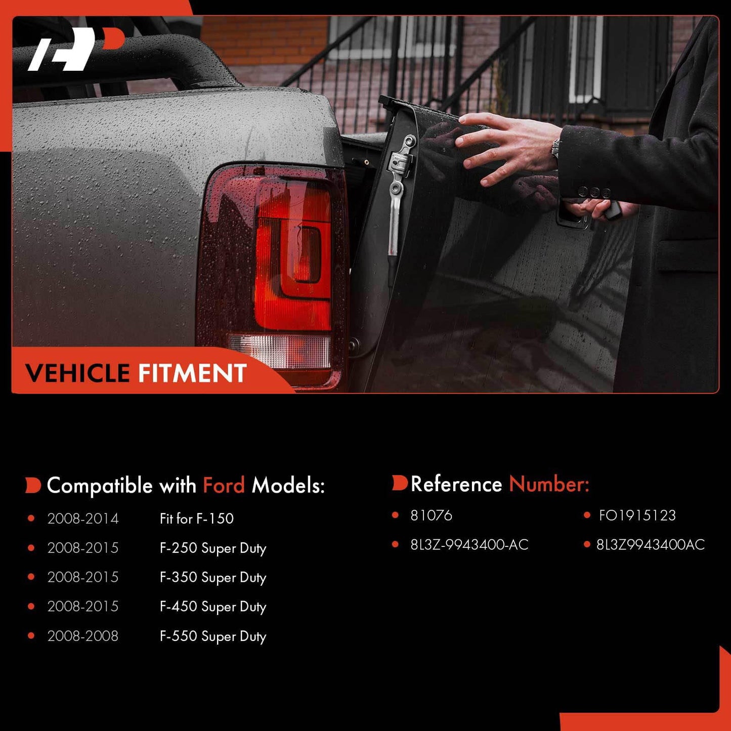 A-Premium - Tailgate Handle w/Camera Hole & Key Hole - Compatible with 2008-2014 Ford F150, 2008-2015 F250 F350 F450 Super Duty & 2008 F550 Super Duty - Replace# 8L3Z-9943400-AC