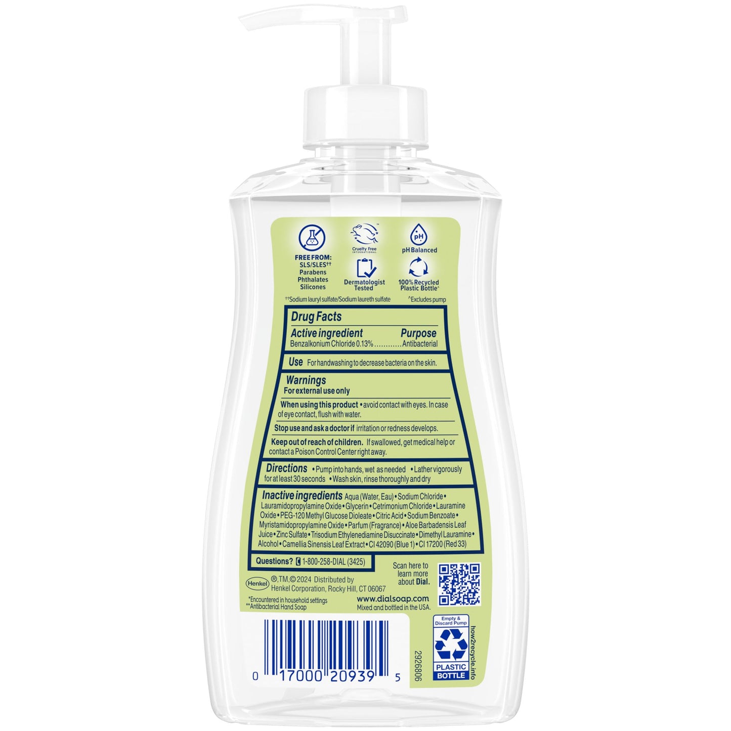 Dial Antibacterial Liquid Hand Soap, White Tea, 11 fl oz