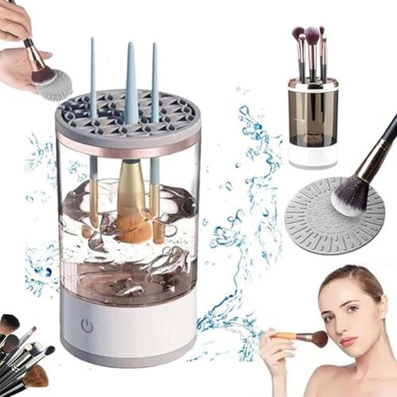 Beauty Swirl Cosmetic Brush Cleaner, The Cozy Luna Brush Cleaner, Makeup Brush Cleaner Machine, Electric Makeup Brush Cleaner, Automatic Makeup Brush Cleaner, for All Size Makeup Brush (1PCS)