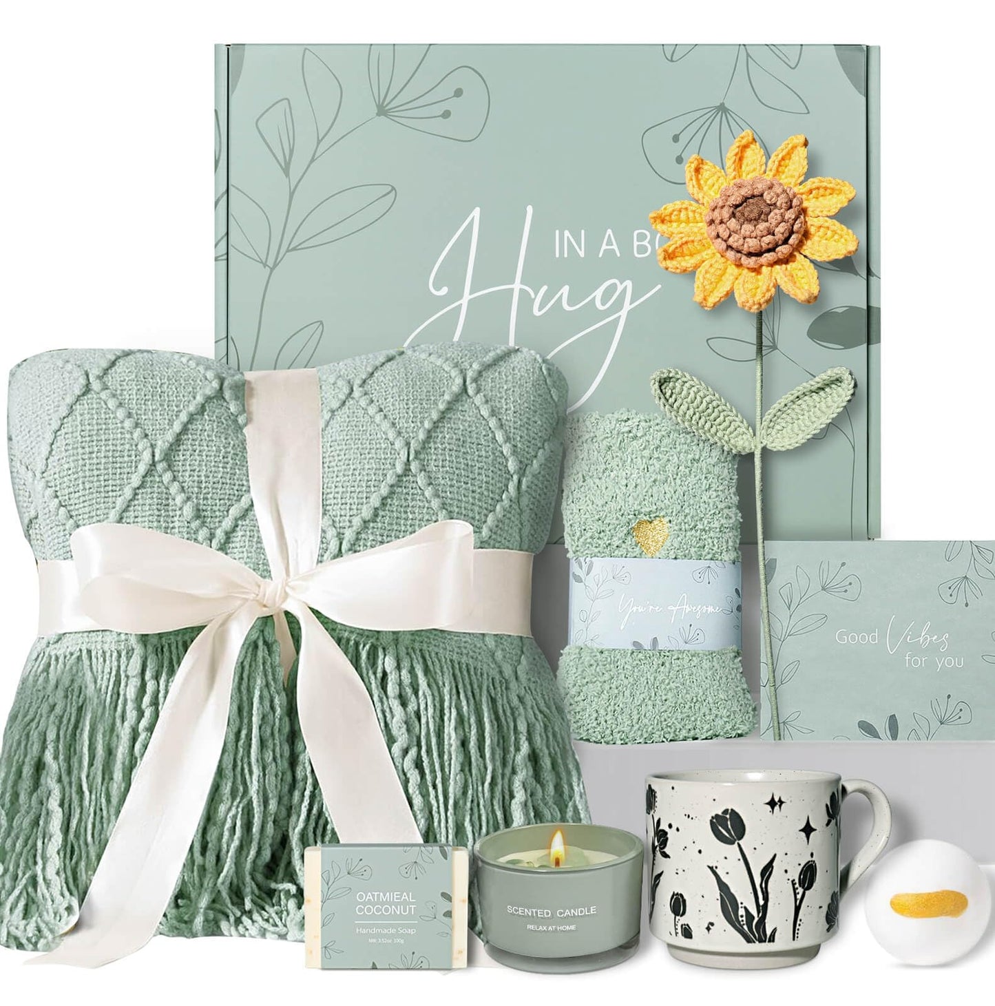 Get Well Gifts for Women Get Well Soon Gift Baskets for Women, Thinking of You Warm Spa Self Care Package After Surgery with Luxury Gift Baskets for Mom Wife Friend
