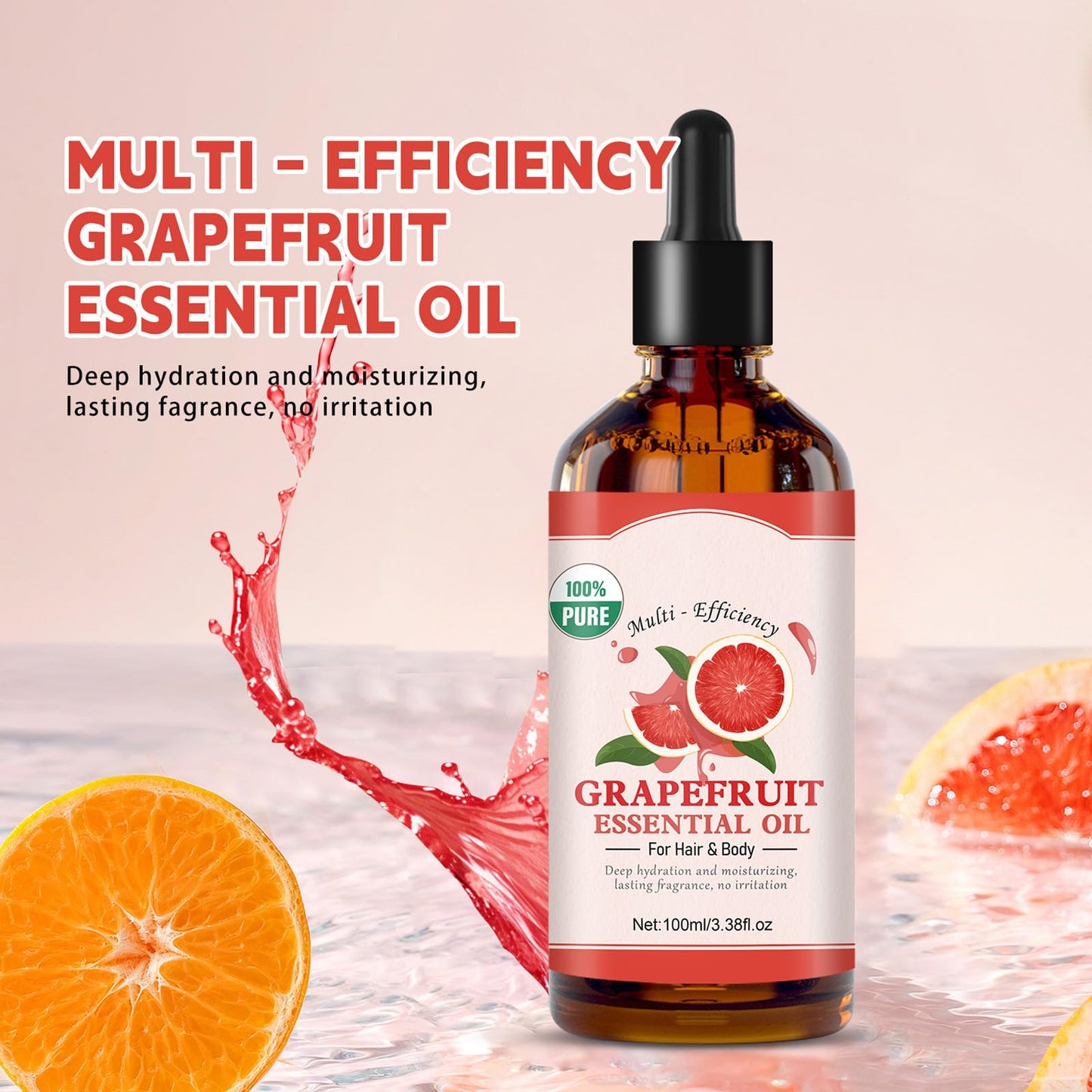 Grapefruit Essential Oil for Skin-Natural Grapefruit Oil for Hair Care,Face,Skin Care,Aromatherapy, Scalp and Body Massage and DIY Soap Making