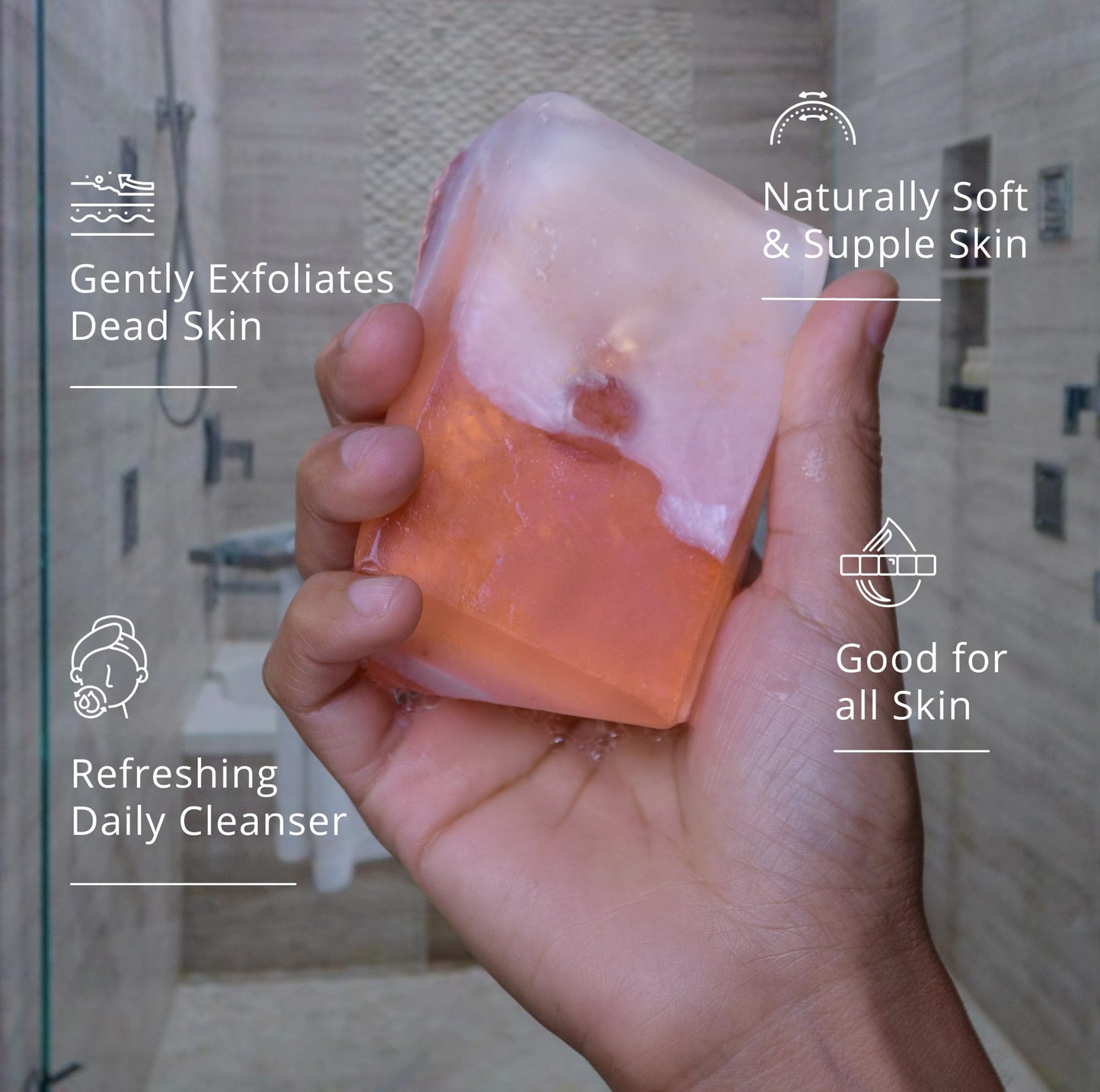 Earth & Home Rock Soap Gift Set of 2- Mothers day Gift- Decorative Scented Gemstone Soap with Crystals Inside- with Natural Ingredients & Essential Oil