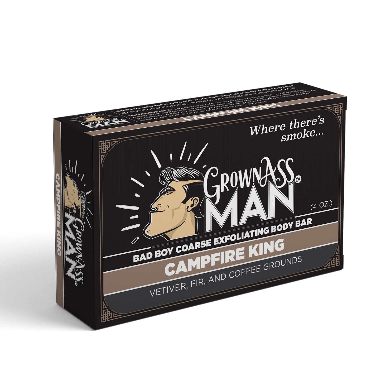 Grown Ass Man Co. Combo Packs - Solid Soap & Shampoo Bars Rich Lather with Natural Oils & Gentle Scrub for Men - Plastic Free & Eco-Friendly, Natural & Organic Deep Clean, 4oz Bars (Woodsman 3-Pack)
