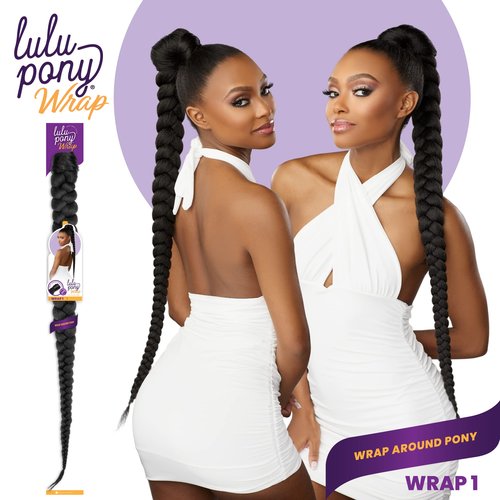 Sensationnel Lulu Pony Wrap - high heat synthetic yaki pony tail or up do wig piece - LULU PONY Wrap 1 (SM2/30)