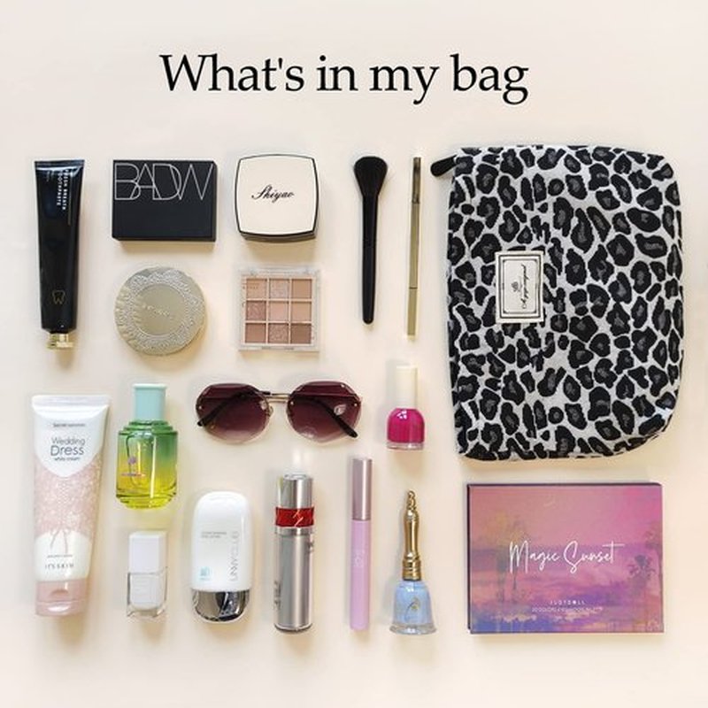 STARDW Leopard Print Makeup Bag Cosmetic Bags for Women and Girls,Travel Makeup Bag Large Capacity Canvas Makeup Bag,Makeup Organizer Bag Zipper Pouch (Gray Leopard)