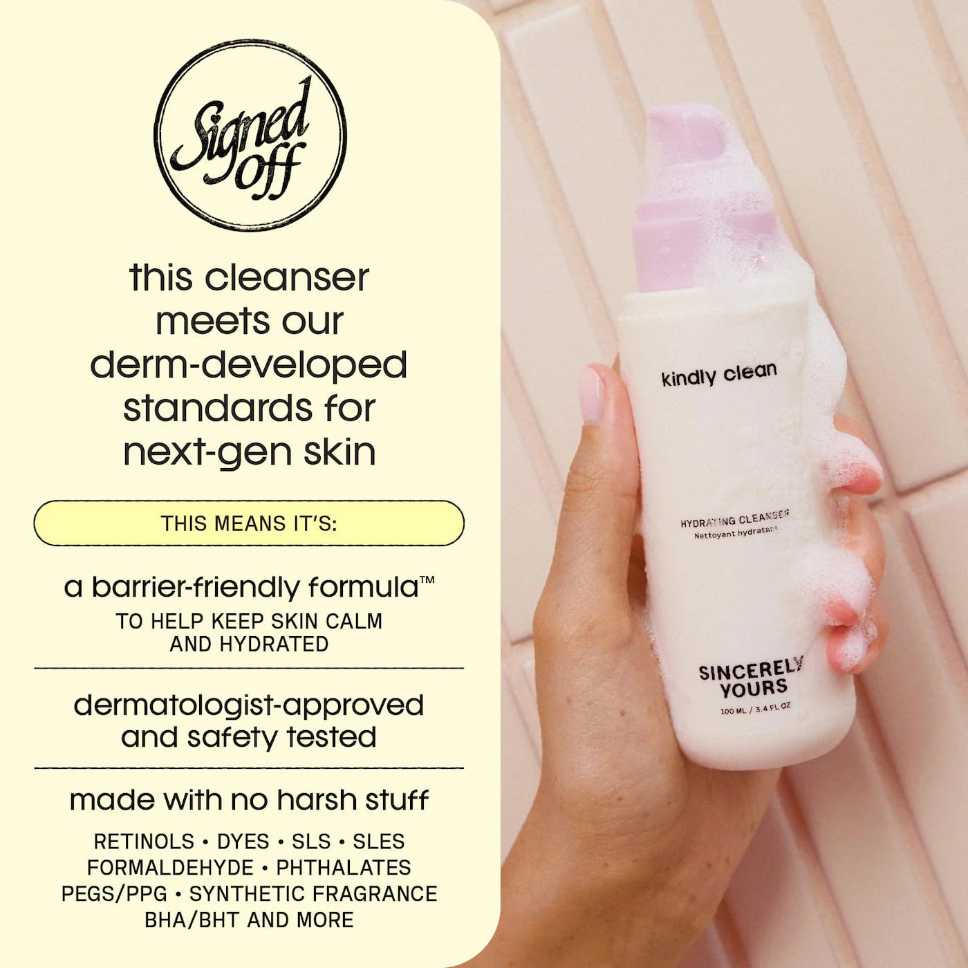 Sincerely Yours Kindly Clean Hydrating and Soothing Foaming Gel Cleanser 3.4 oz/100 ml