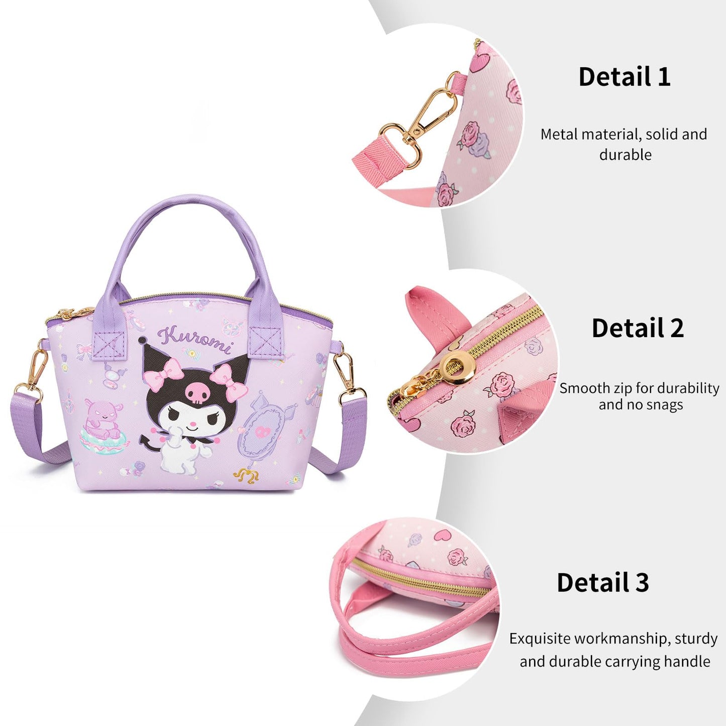 TradWloth Cute Mini Purse Crossbody, Soft PU Leather Messenger Shoulder Bag Cartoon Handbag, 2Pcs