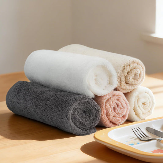 Cloud Soft Face Cloths Set of 5 - Zero Twist Cotton Makeup Remover | 12x12 Inch, Ultra Lightweight, Gentle for Sensitive Skin