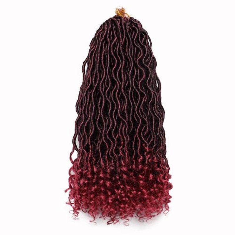 Goddess Locs Crochet Hair 6 Packs 14 Inch Wavy Curly Faux Locs Crochet Hair Pre Looped Crochet Synthetic Braids Hair With Curly Ends Crochet Faux Locs Hair for Black Women Extensions