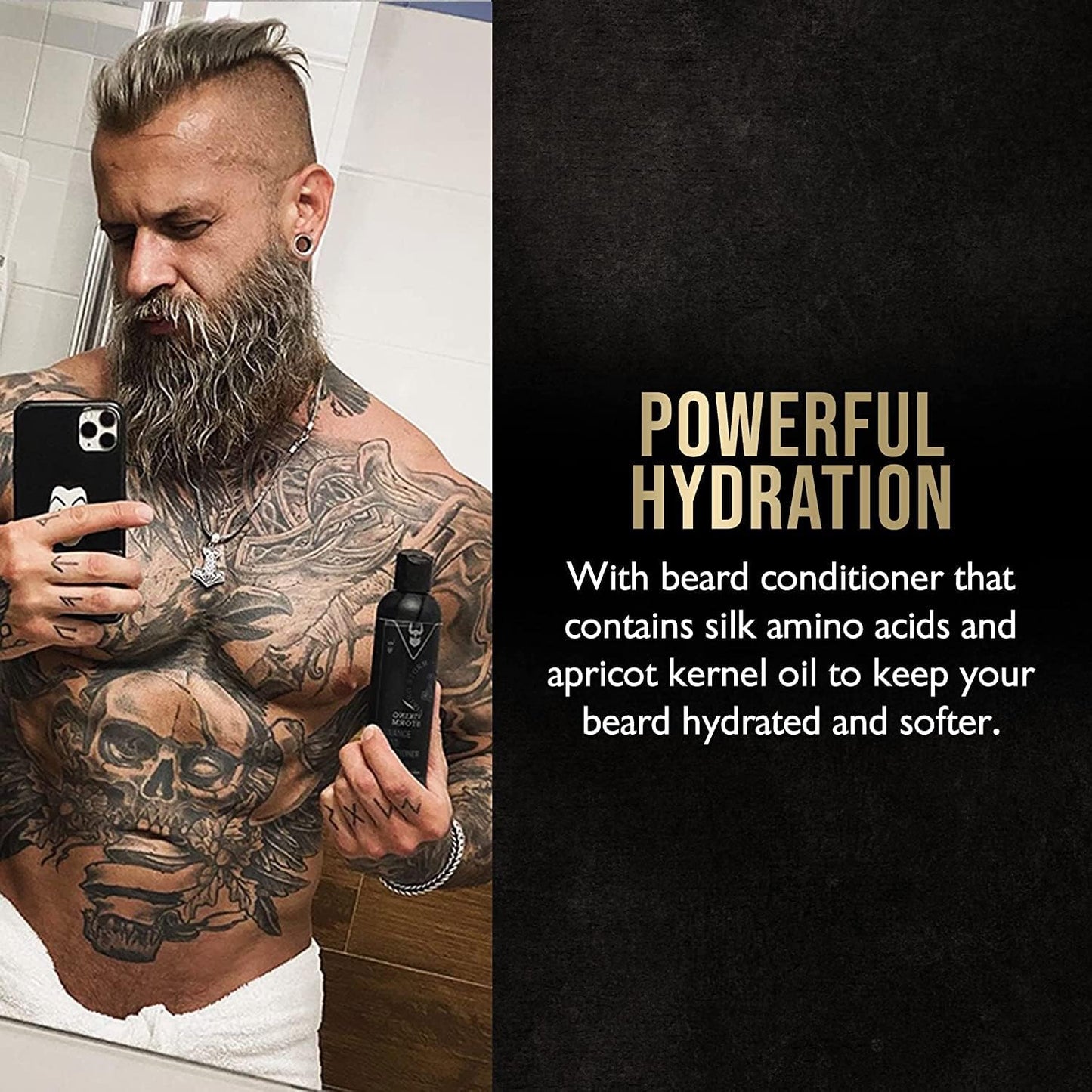 The Beard Struggle - Marksman's Beard Conditioner - Hoenir's Poem, Gold Collection - Nourish, Softens, & Strengthens Beard - Radiance Beard Conditioner for Men (8 Fl oz)