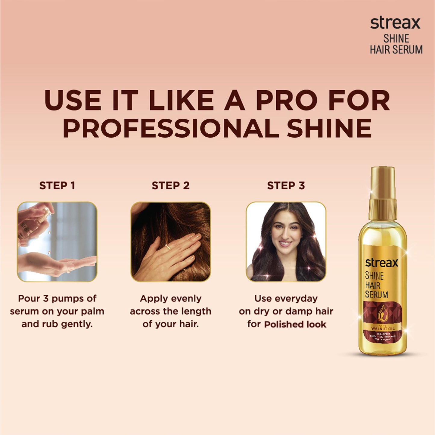 Streax Hair Serum with Walnut Oil 115 ml / 3.89 fl oz