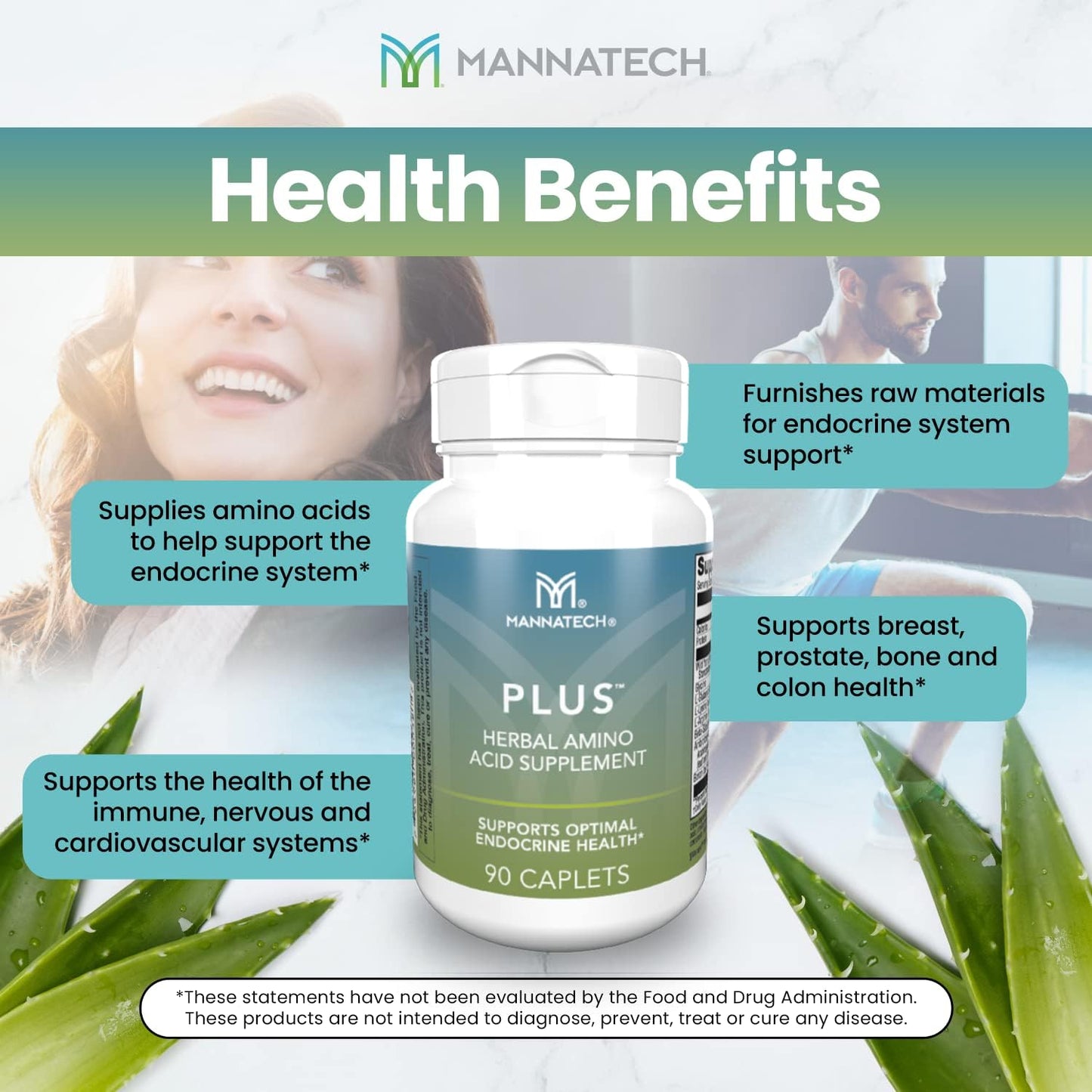 Mannatech Plus Dietary Supplement - 90 Capsules for Immune Support