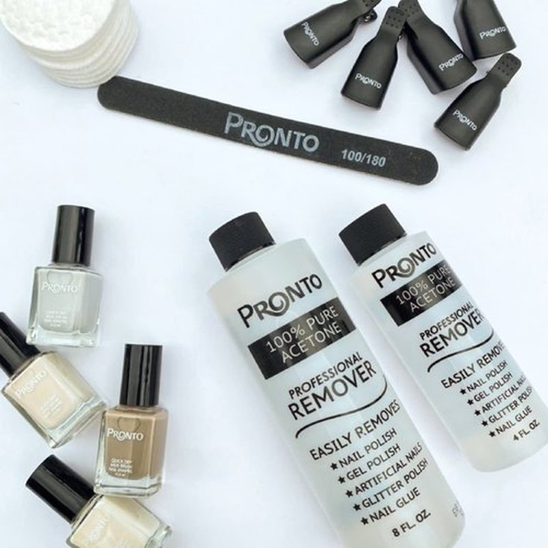 Pronto 100% Acetone Gel Nail Polish Remover for Nails | Acetone Nail Polish Remover & Gel Remover For Nails, Glue, Gel, Acrylic & Dip | 8 Fl oz (Pack of 2)