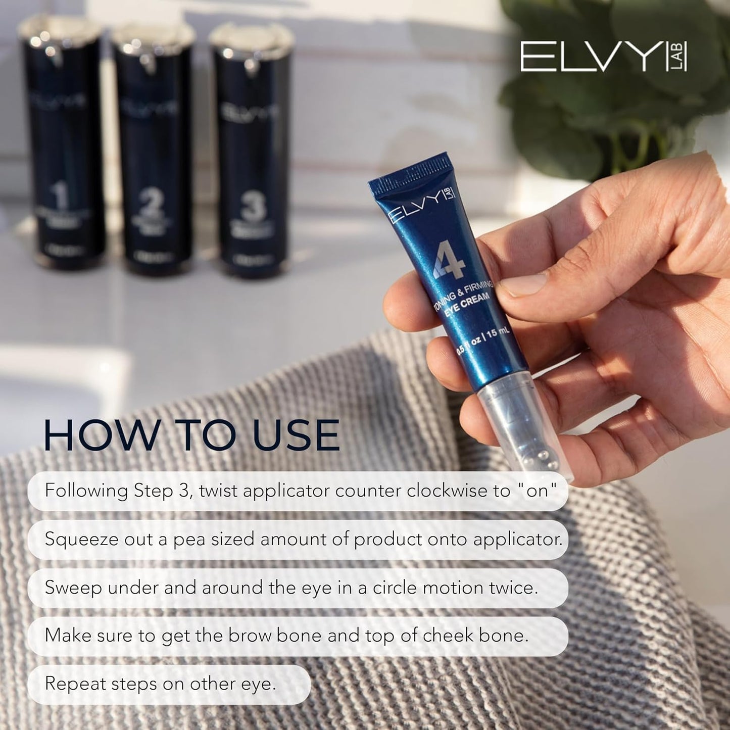 ELVY Lab Under Eye Cream For Men & Women | Targets Wrinkles, Puffiness & Eyebags | Dermatologist-Developed | Vegan & Cruelty-Free | Made In USA | Day and Night Use | All Skin Type