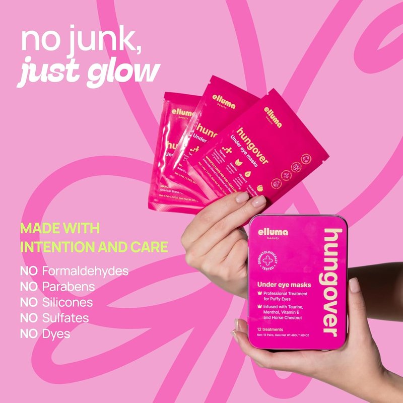 Hydrogel Under Eye Patches - Reduce Puffy Eyes & Dark Circles | 12 Pairs with Menthol & Taurine