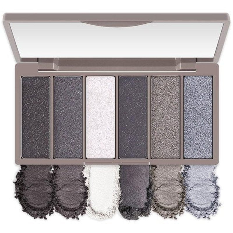 Kaely 6 Color Mini Black Smoky Eyeshadow Palette Makeup, Highly Pigmented Eye Shadow Palette Waterproof, Glitter Shimmer Eye Shadow Palette, paleta de sombras de ojos, Vegan & Cruelty-free, 02