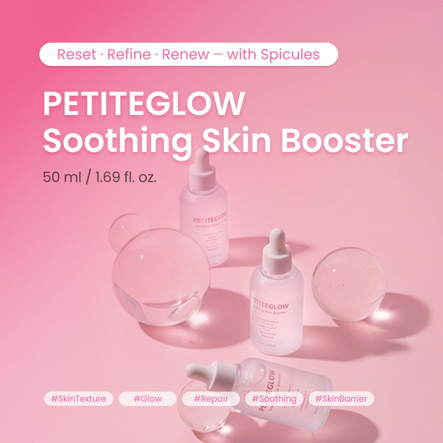 CLABIANE PETITEGLOW Soothing Skin Booster Serum for Ultrasound Skincare Device - Activation Hydration Conductive Clear Ampoule for Facial Massager Lightweight, Non-greasy Formula Korean Skincare