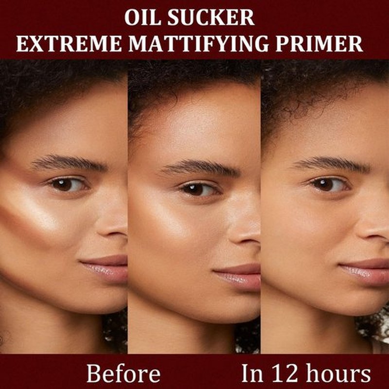 New Oil Sucker,Waterproof and Sweatproof Matte Primer,Upgrade Extreme Mattifying Alkaline Primer,Natural Firming Matte Primer，Suitable for All Skin Types