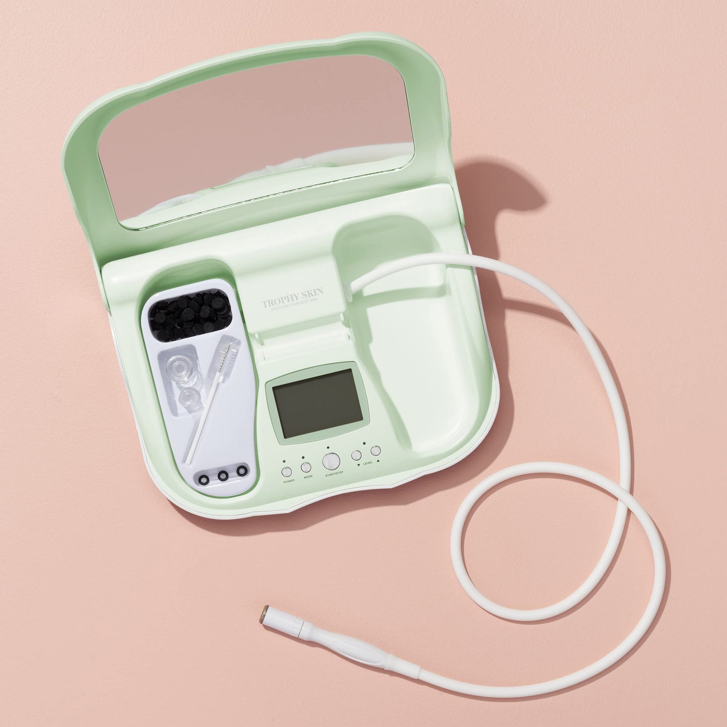 Trophy Skin MicrodermMD - At Home Microdermabrasion Kit - Anti Aging and Acne Treatment - Contains Real Diamond and Pore Extractor Tips to Rejuvenate Skin and Reduce Acne Scars - Mint