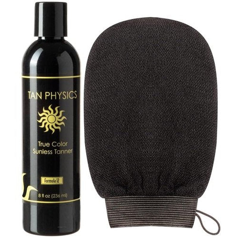 Tan Physics Self Tanner, 8 Fl oz with Exfoliation Mitt - Tan Physics True Color Sunless Tanner - Tan Physics Sunless Tanner - Self Tanners Best sellers - Quick Tan & Sunless Tan
