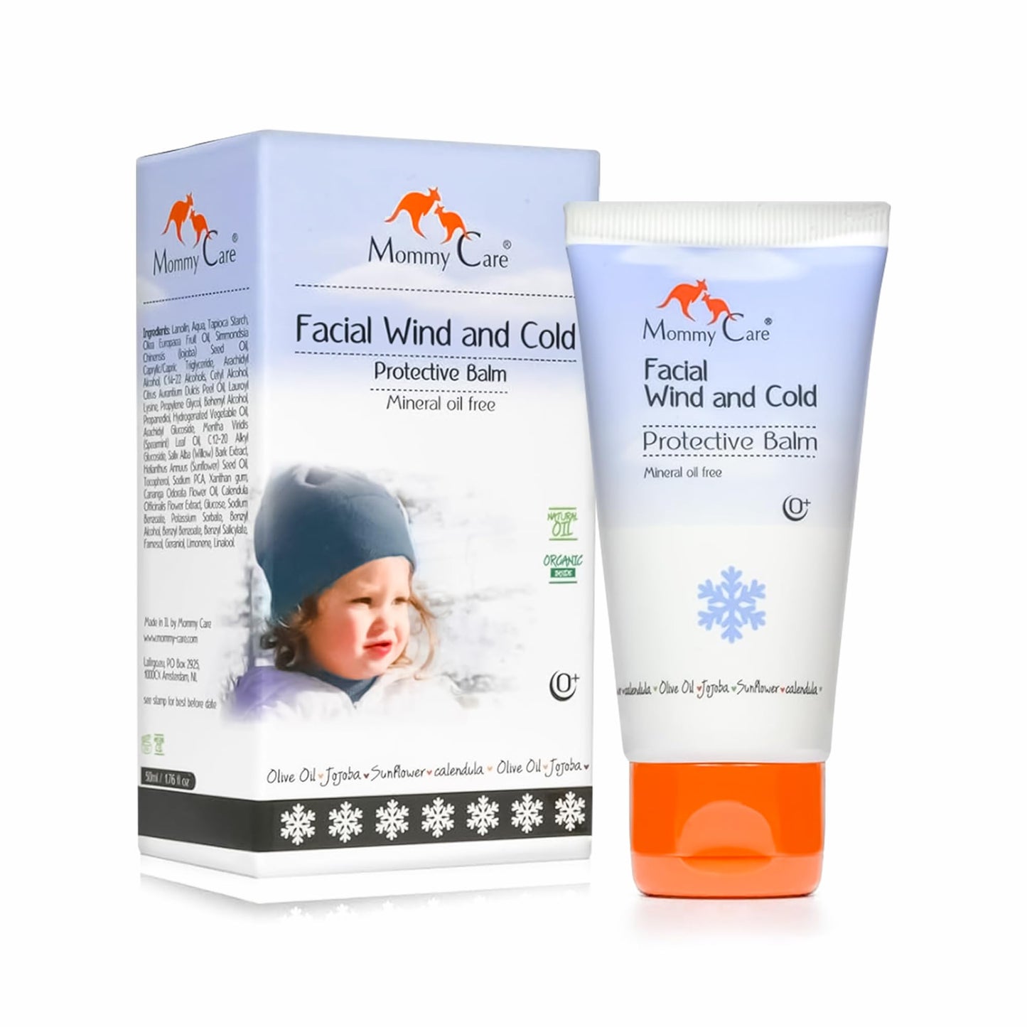 Mommy Care Facial Wind & Cold Protective Balm – Mineral Oil-Free Formula with Calendula, Olive Oil & Jojoba, Soothes & Hydrates Dry, Sensitive Skin for Babies, Kids & Adults, 50ml/1.76 fl oz