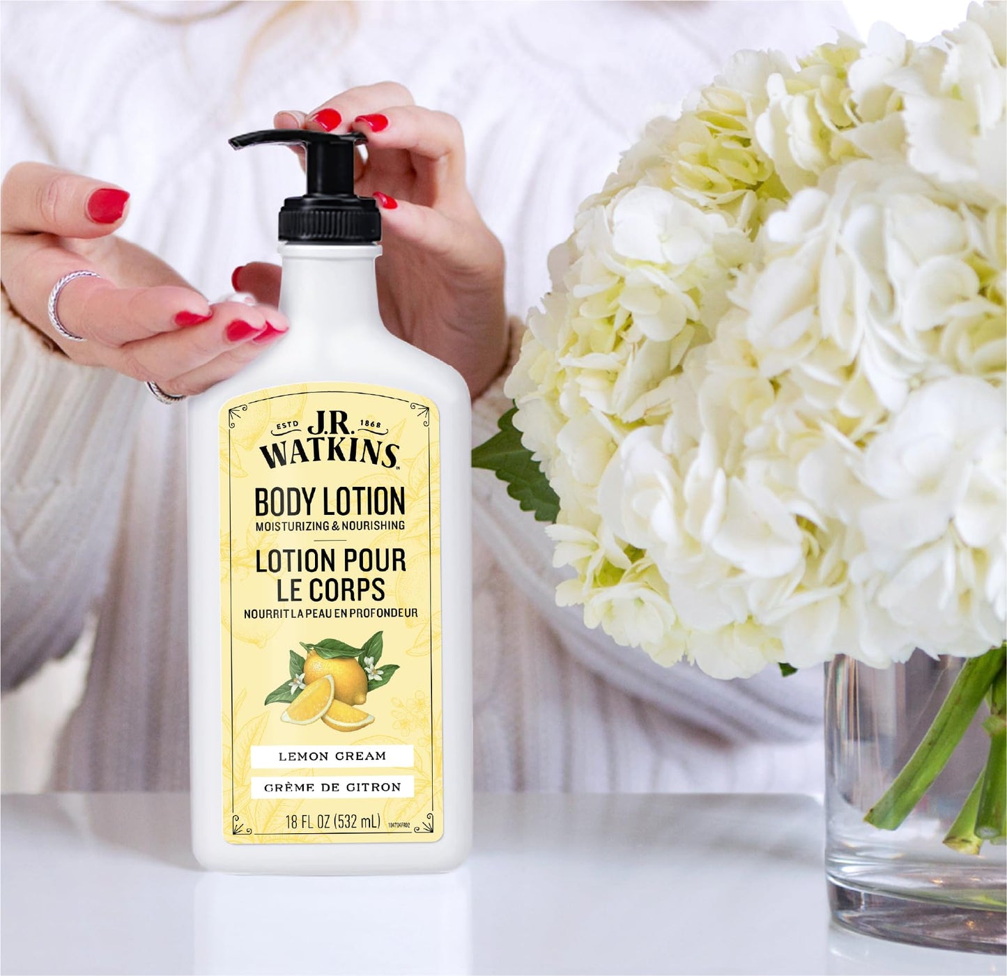 J.R. Watkins Daily Moisturizing Body Lotion, Lemon Cream, 18 fl oz, 2 Pack