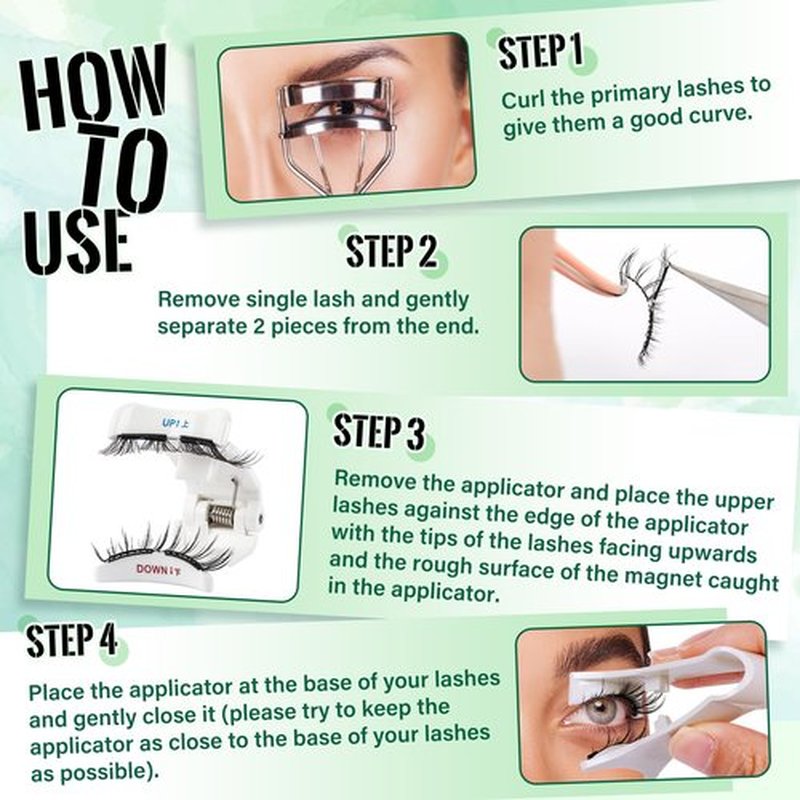 Magnetic Eyelashes Kit KEYYOU Magnetic Eyelashes No Glue Reusable Eyelashes Single Pair Radiant New Eyelashes(Radiant)