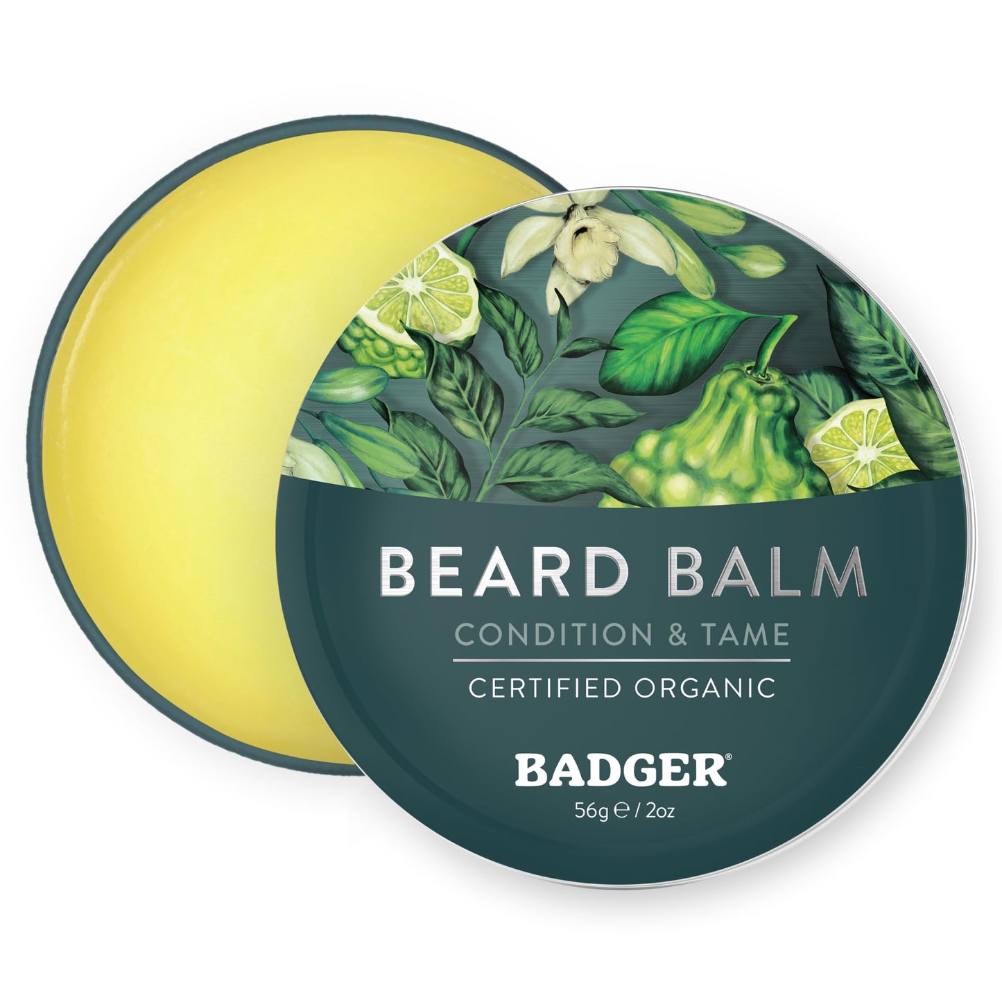 Badger Organic Beard Balm - Leave-In Conditioner, Styling & Moisturizing Treatment for Facial Hair & Mustache, 2 oz