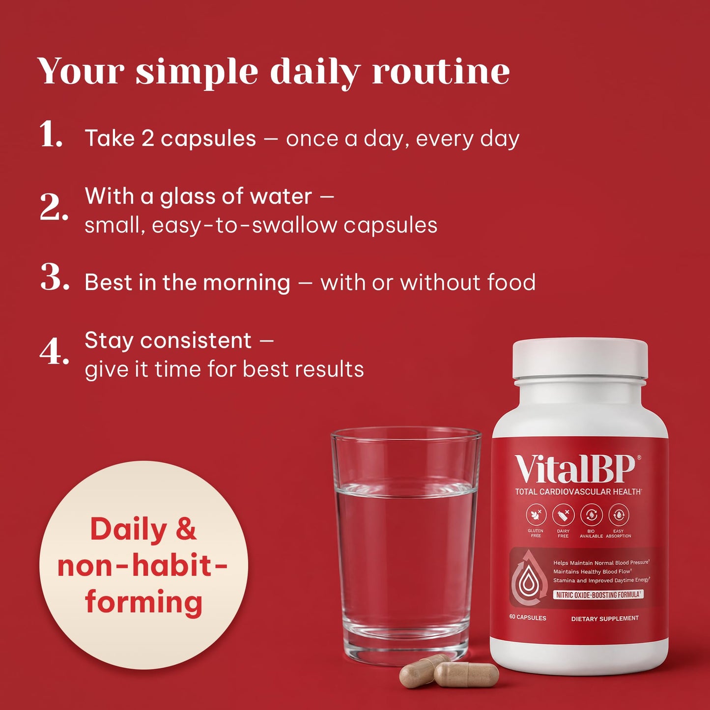VitalBP - 2 Pack - Support for Normal Blood Pressure - Supports Blood Flow & Arteries - with CoQ10, L-Citrulline, and K2 & D3-60 Capsules