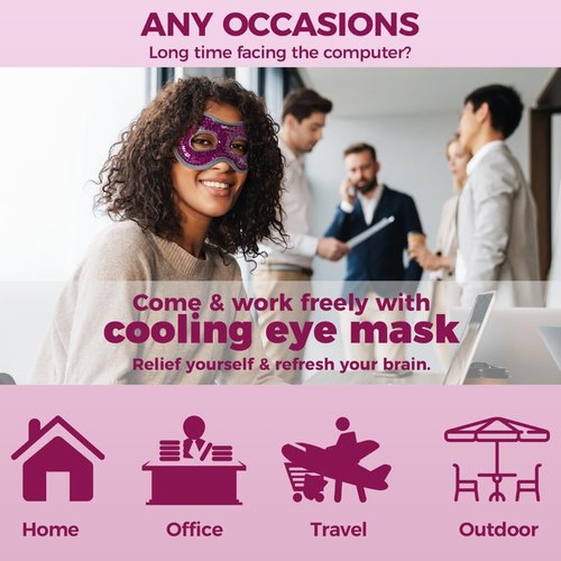 Cooling Eye Mask Ice Face Mask - Gel Beads Hot Cold Compress Reusable Ice Face Eye Mask, Under Eye Patches & Ice Pack Set, Cold Eye Mask for Sleeping Dark Circles Puffiness Dry Eye Headache (Rose Red)